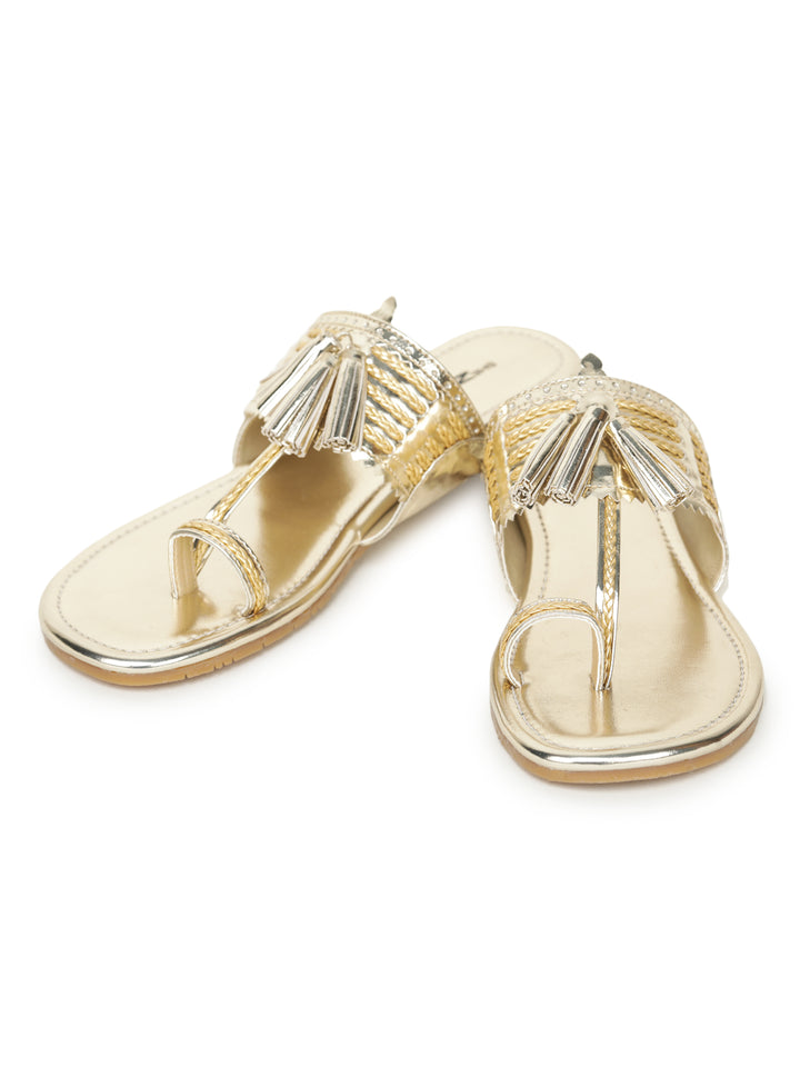 Shezone Gold Women Flats