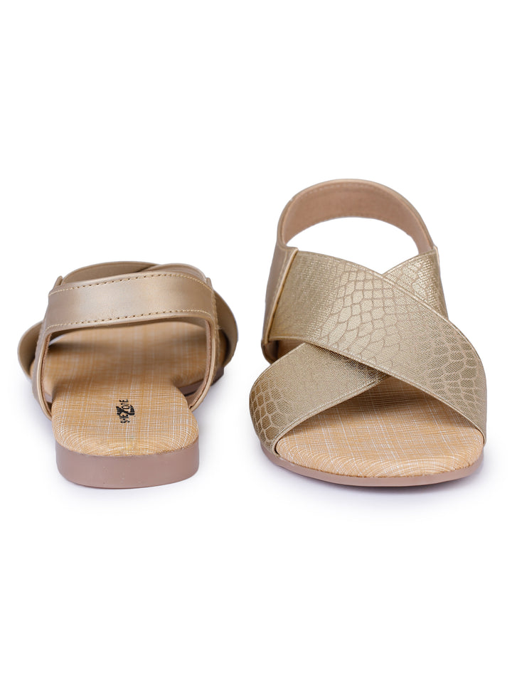 Shezone Gold Women Flats