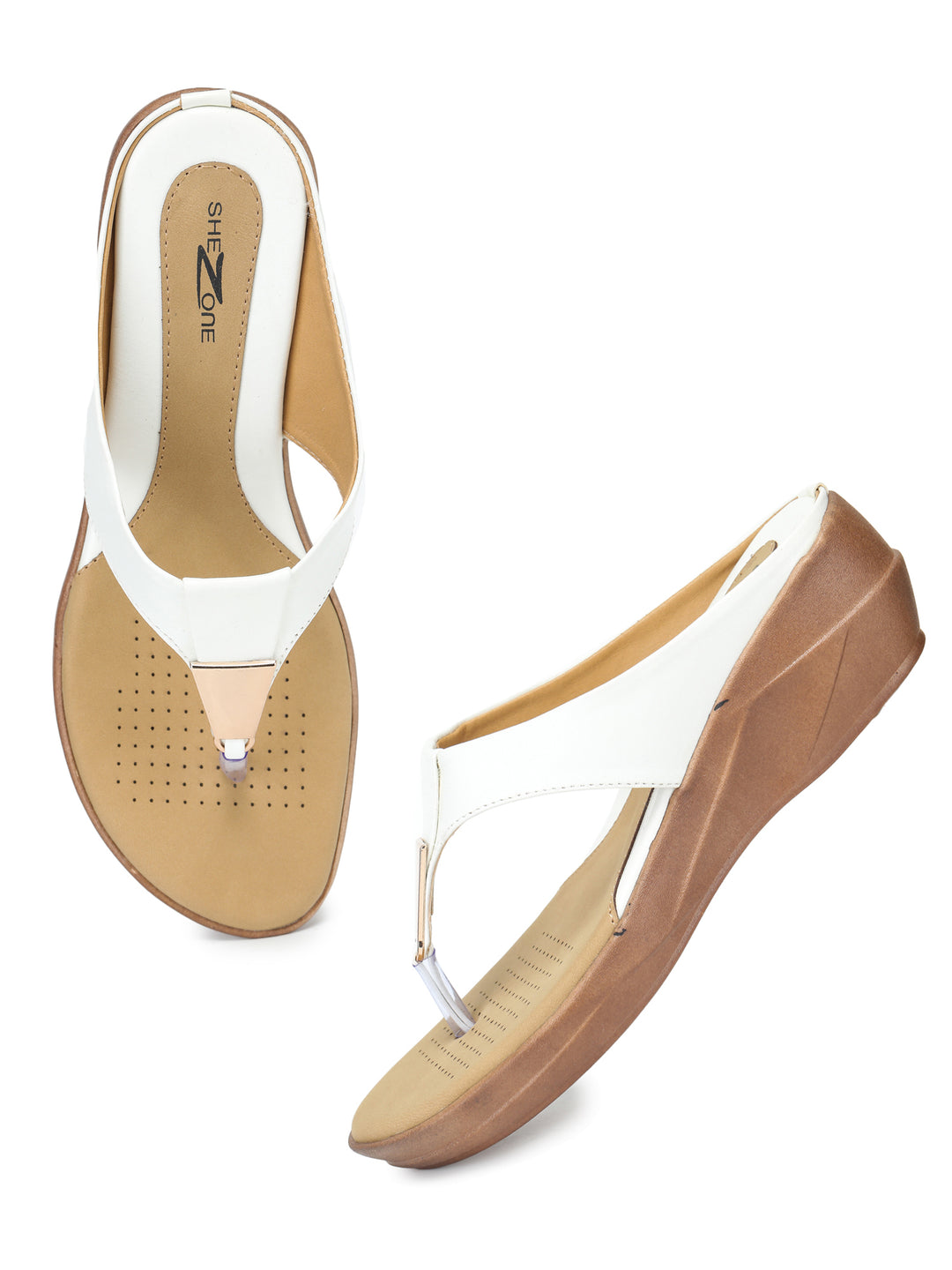 Shezone Women White Heels
