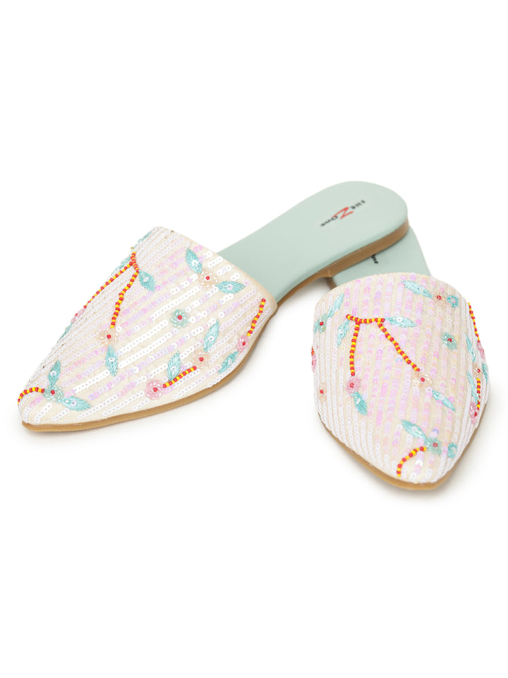 Shezone Cream Women Flats