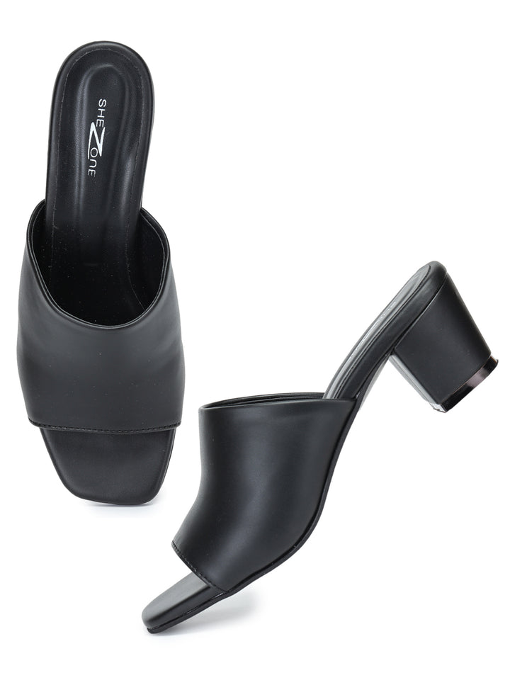 Shezone Women Black Heels