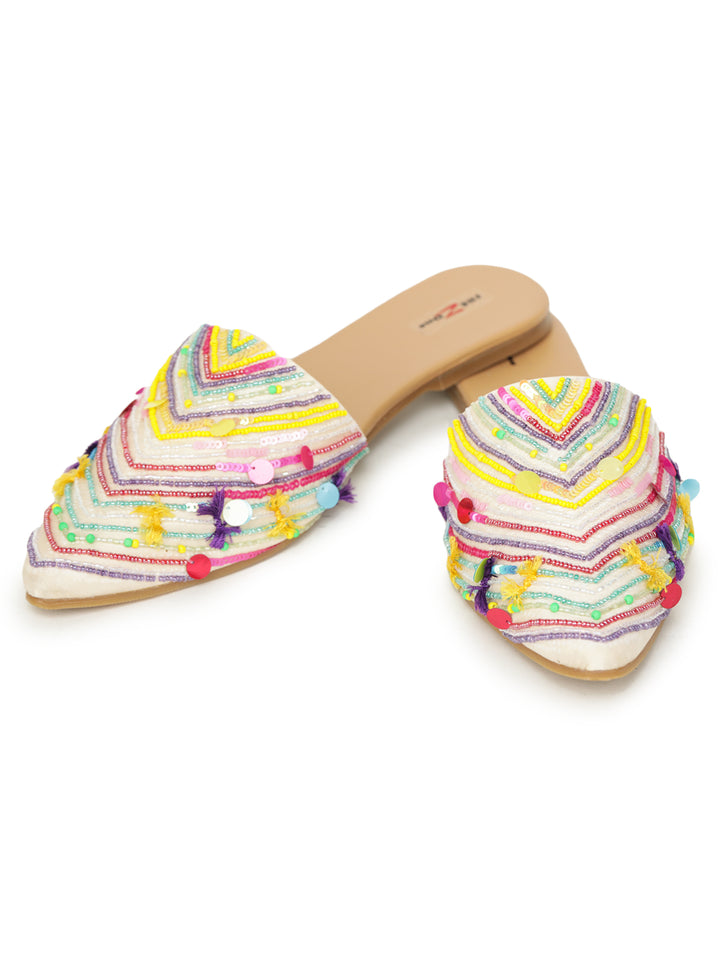 Shezone Cream Women Flats