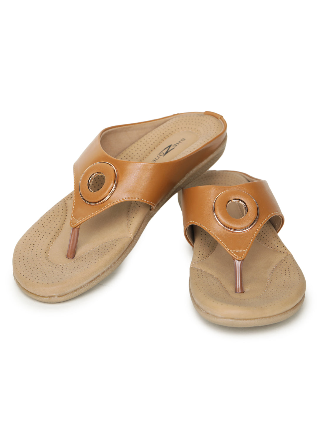 Shezone Tan Women Flats