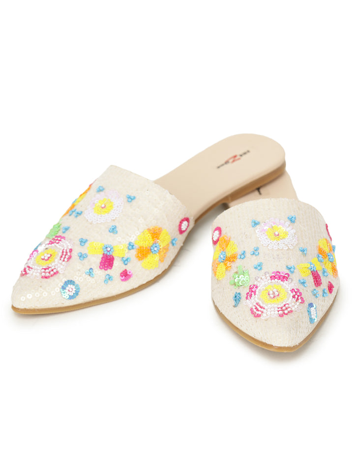 Shezone Cream Women Flats