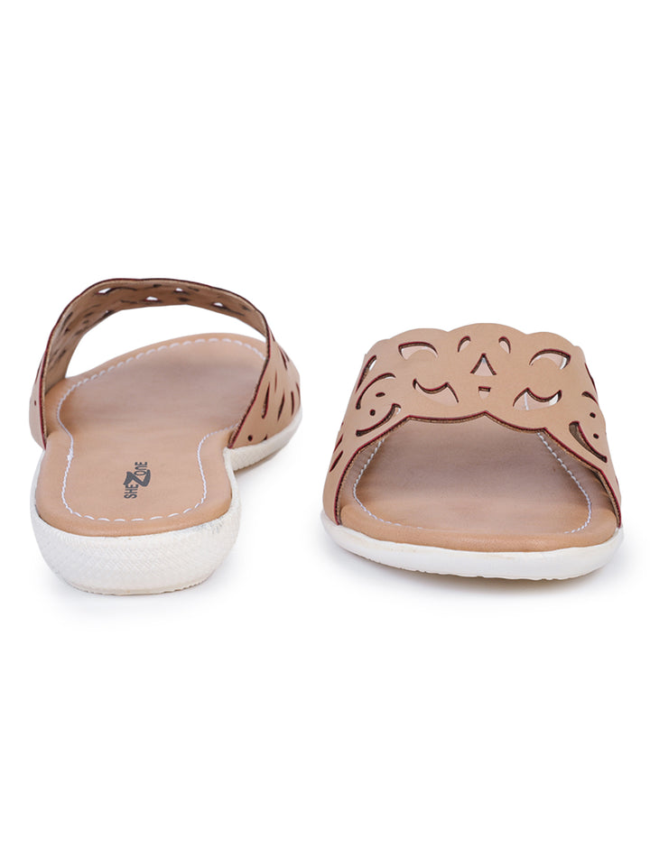 Shezone Beige Women Flats