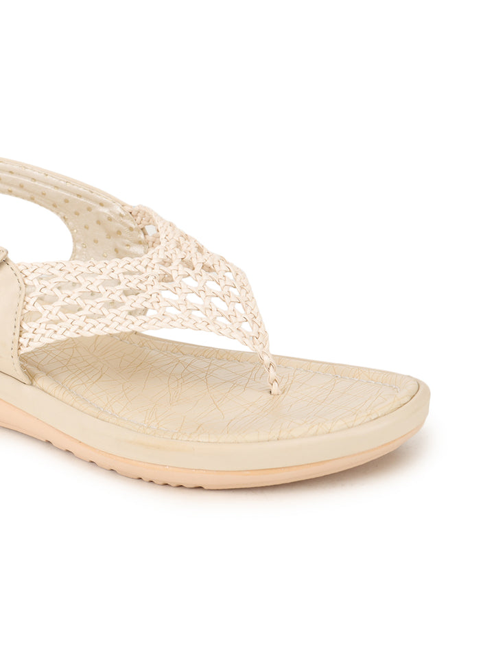 Shezone Cream Women Flats
