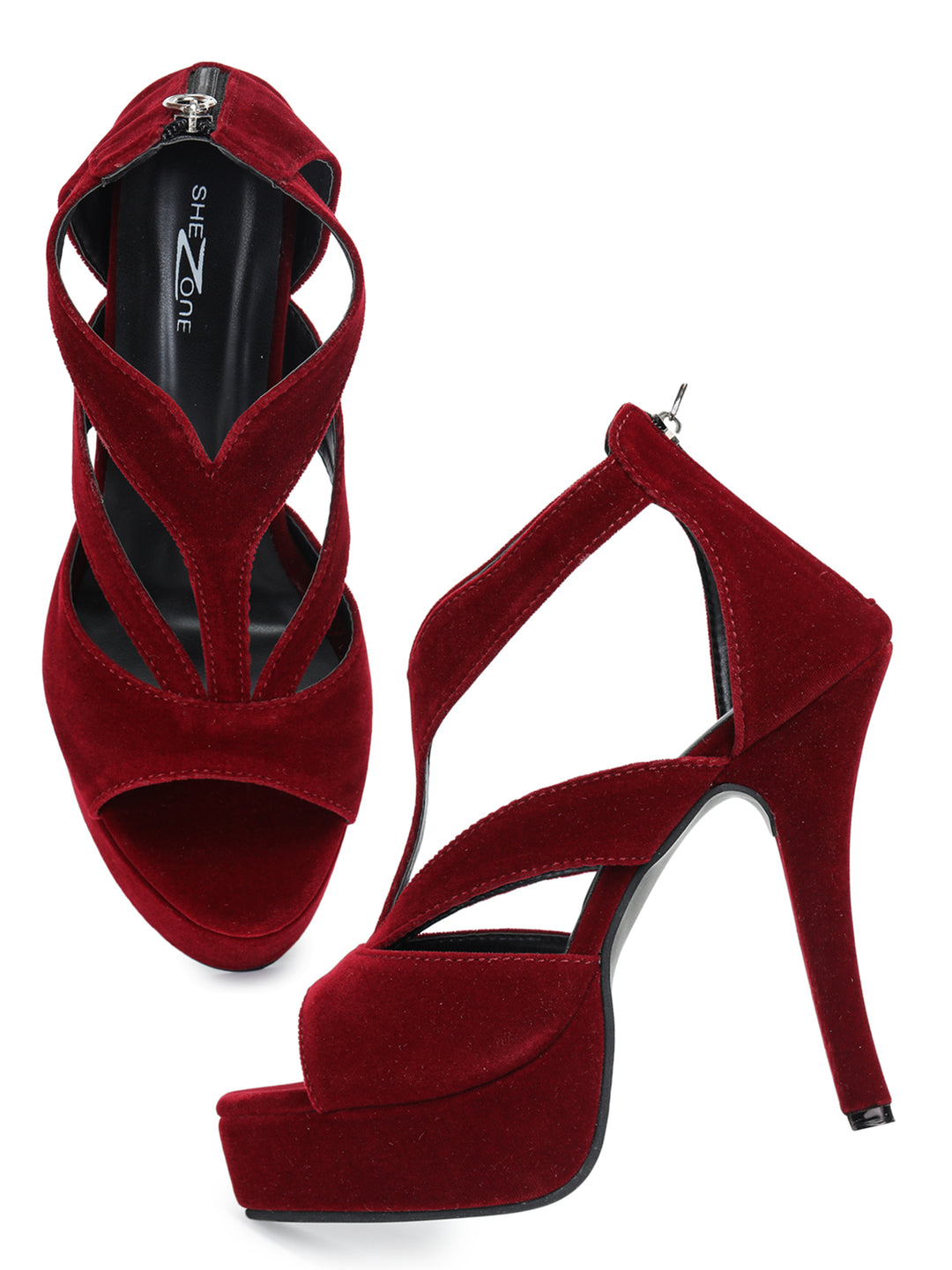 Shezone Women Maroon Heels