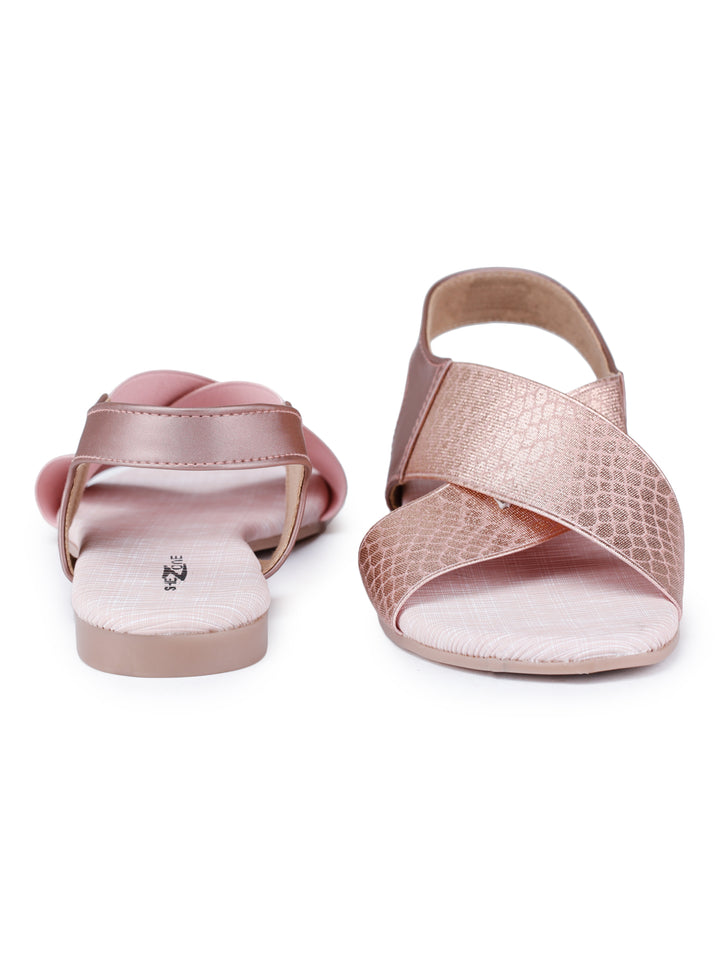 Shezone Rose Gold Women Flats