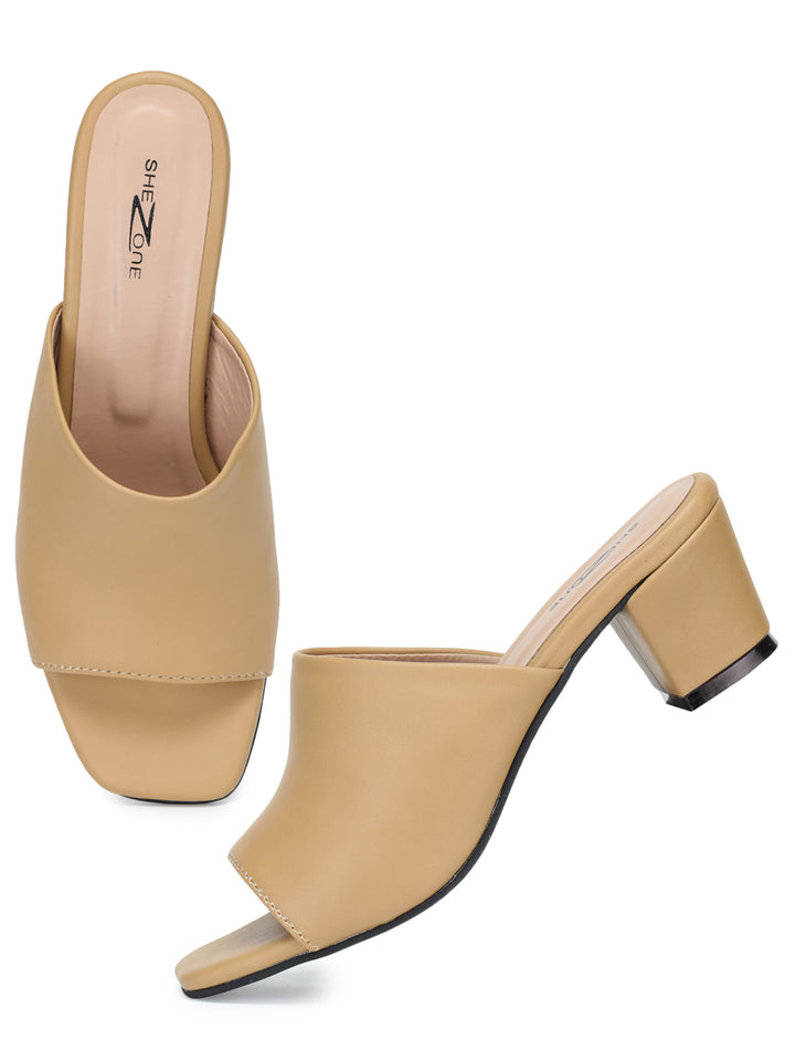 Shezone Women Beige Heels