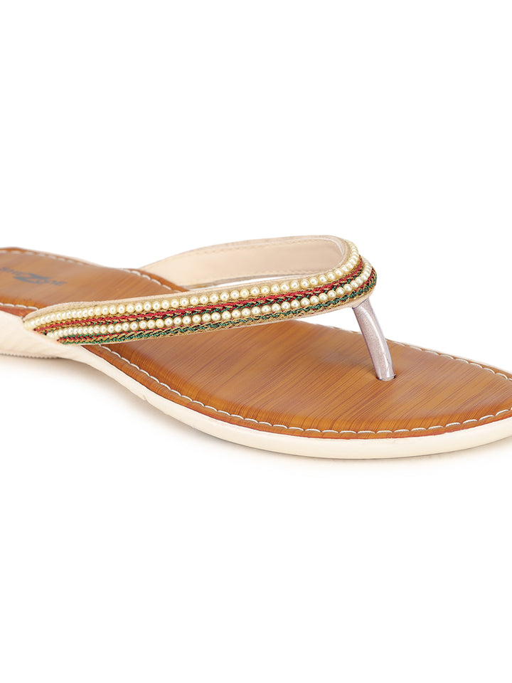 Shezone Women Cream Flats