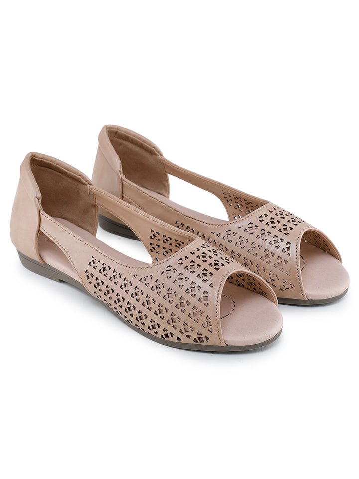 Shezone Beige Women Flats