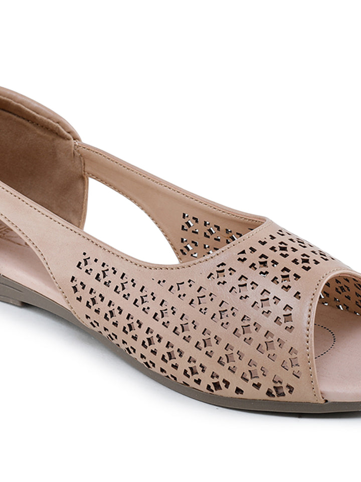 Shezone Beige Women Flats