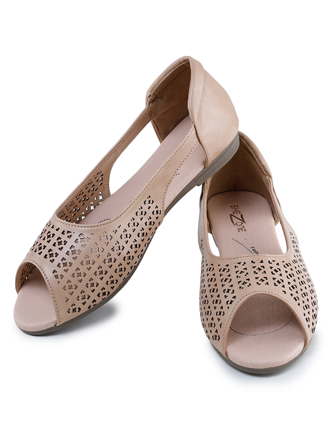 Shezone Beige Women Flats