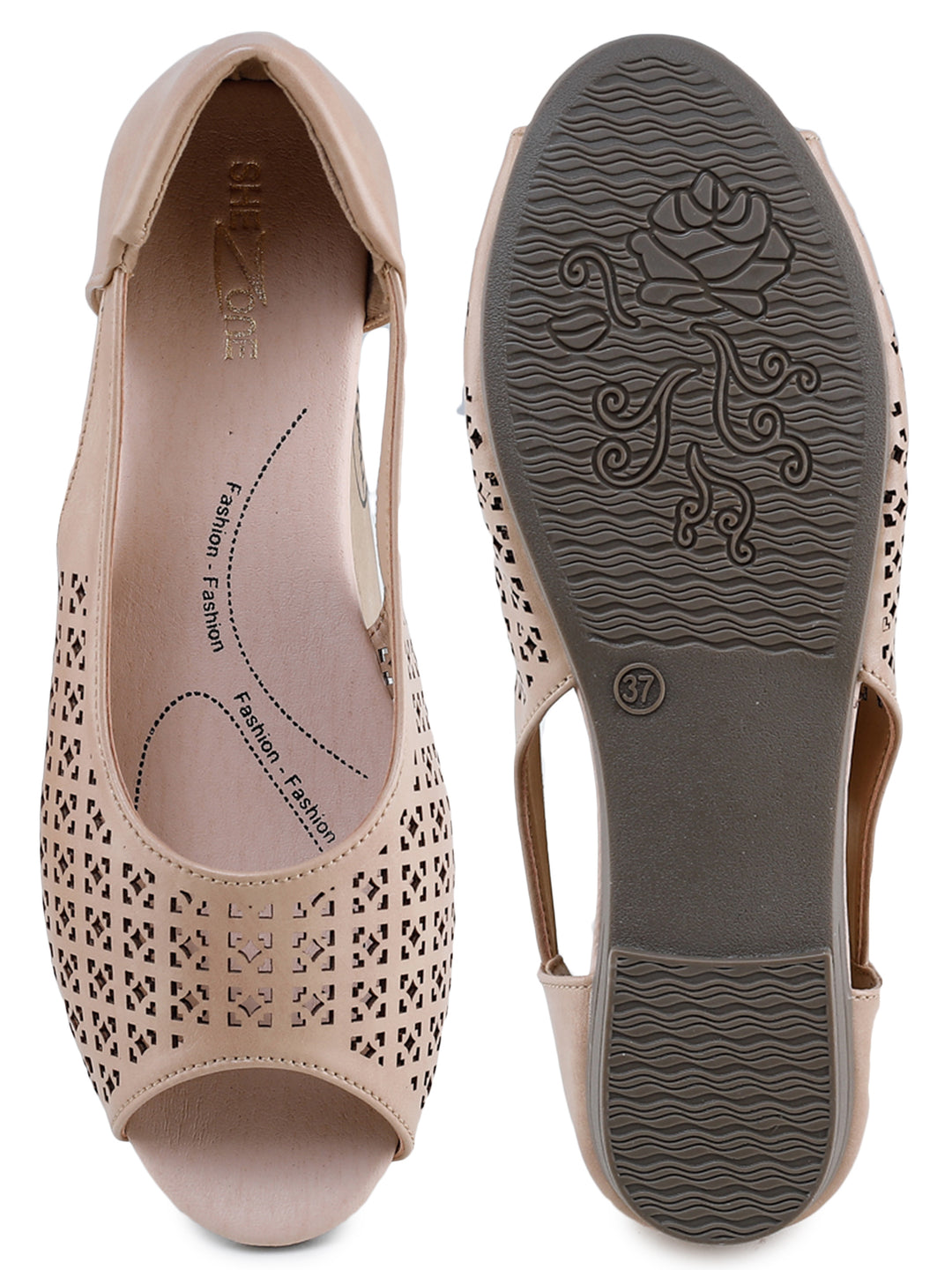 Shezone Beige Women Flats