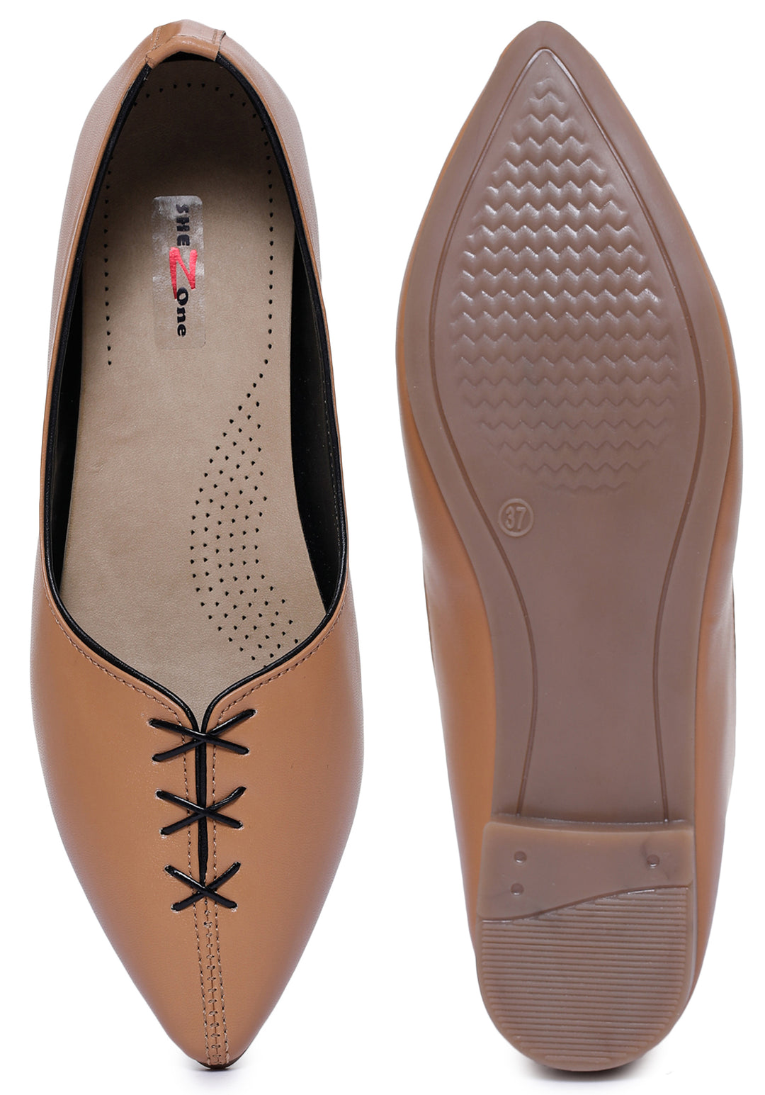 Shezone Beige Women Flats