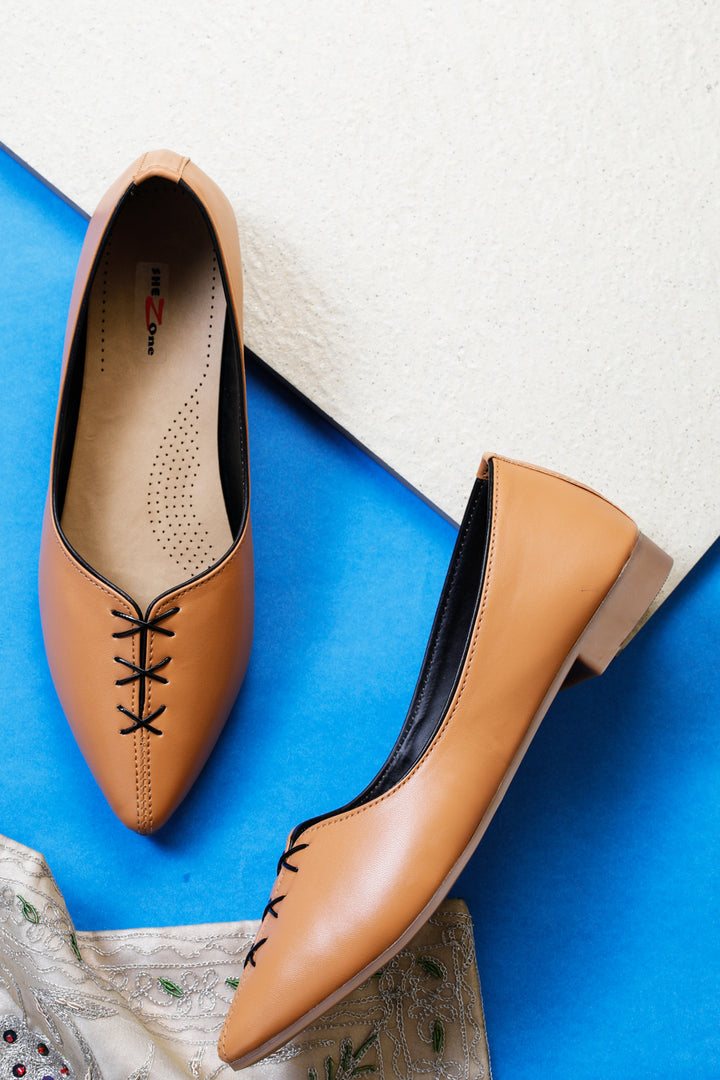 Shezone Beige Women Flats