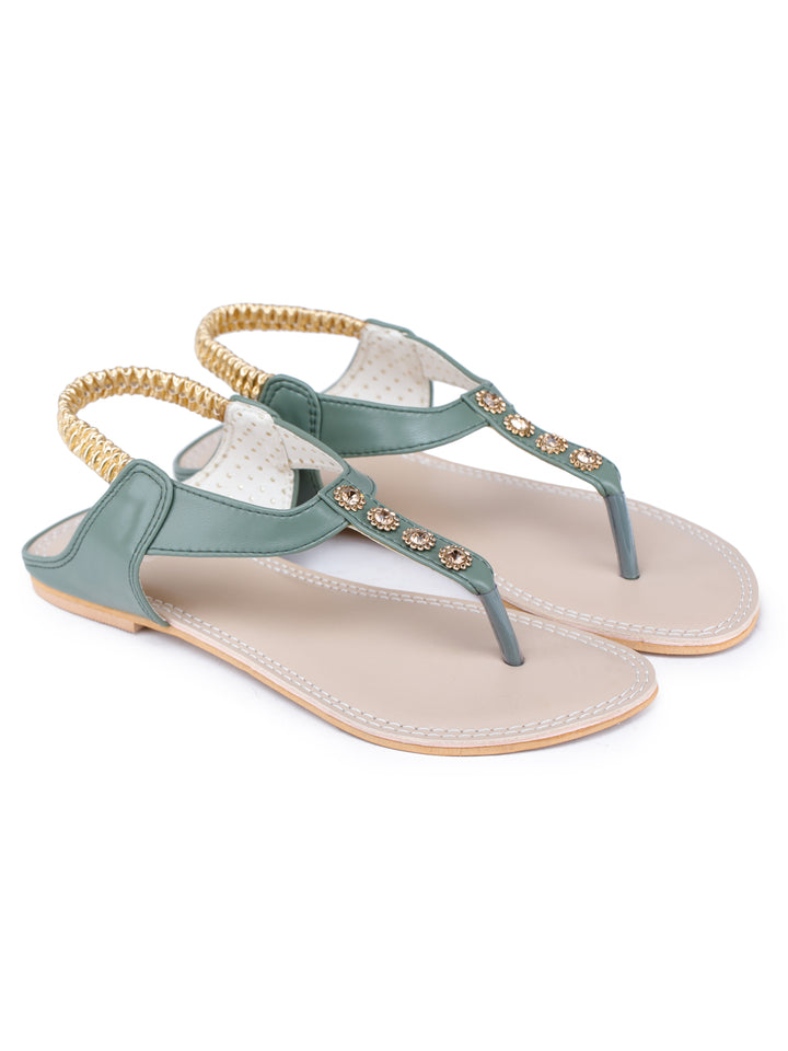 Shezone Green Women Flats