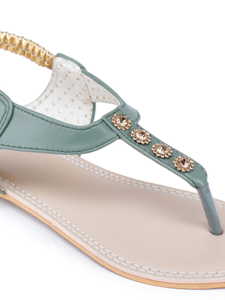 Shezone Green Women Flats