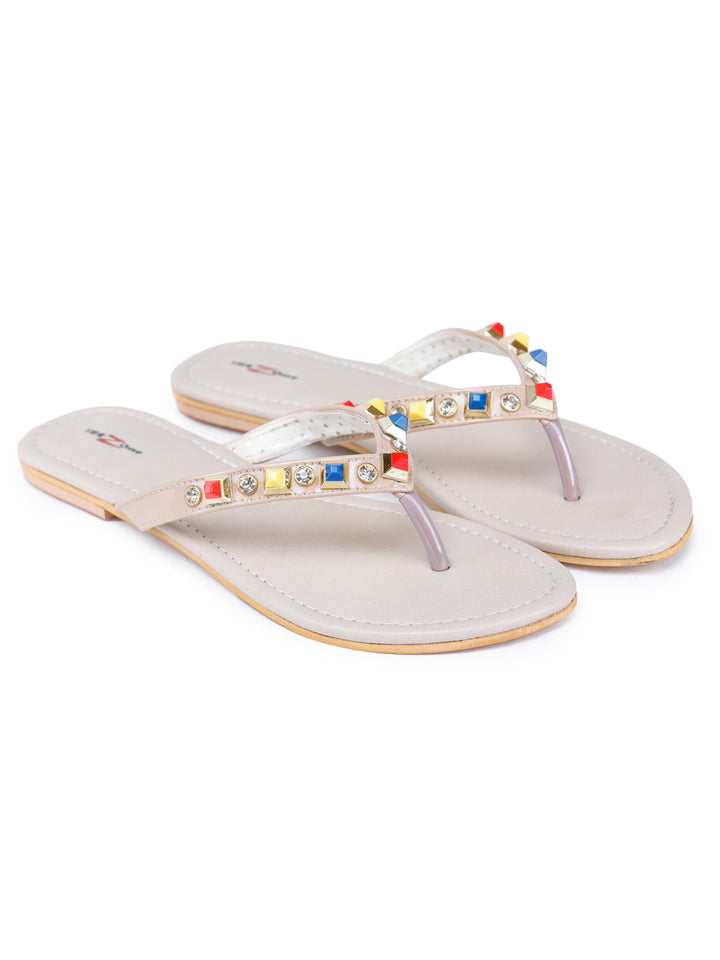 Shezone Cream Women Flats