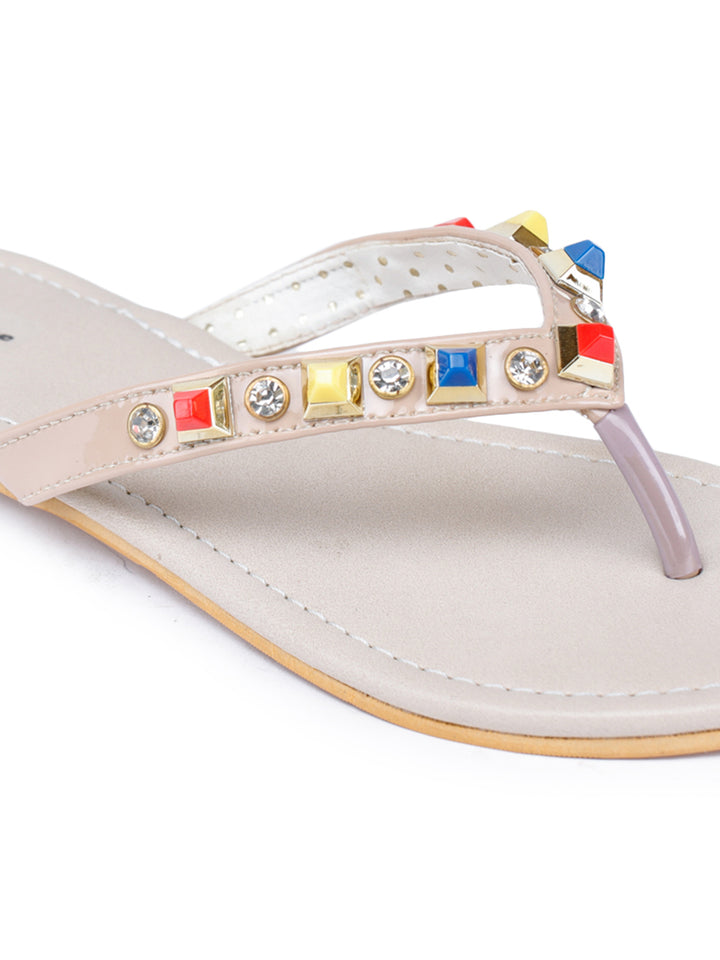 Shezone Cream Women Flats