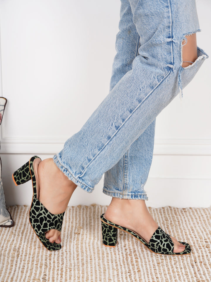 Shezone Green Women Heels