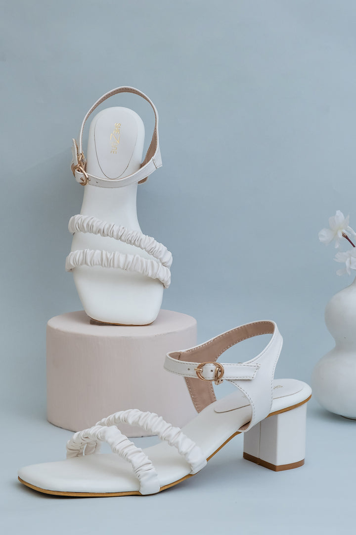 Shezone White Women Heels