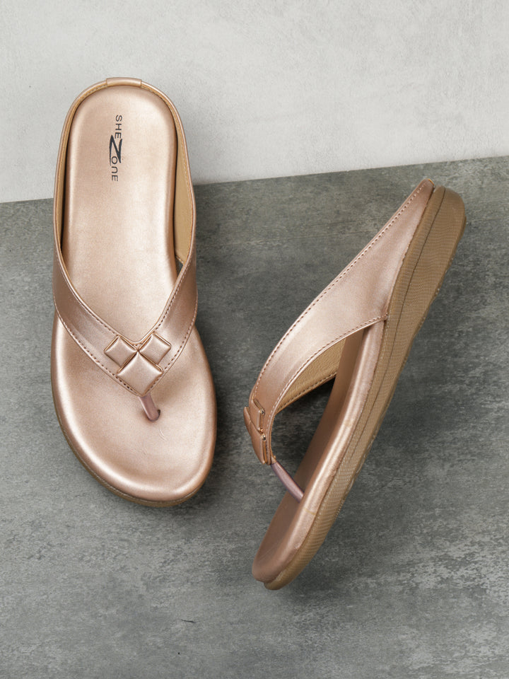 Shezone Rose Gold Women Flats